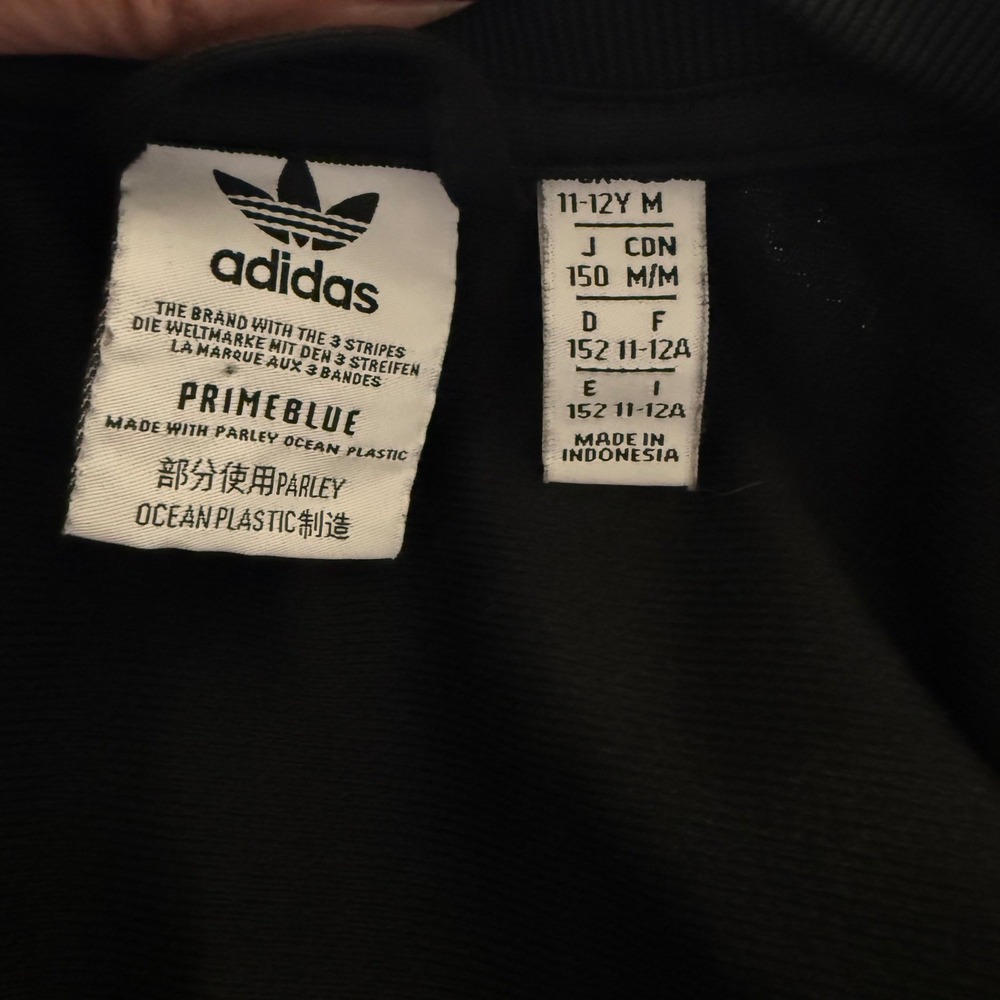 Adidas Originals Boys Primeblue SST Track Jacket Black White 11-12Y M GN8451 - Picture 2 of 11